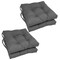 16-inch Solid Twill Square Tufted Chair Cushions (Set of 4) - Steel Grey